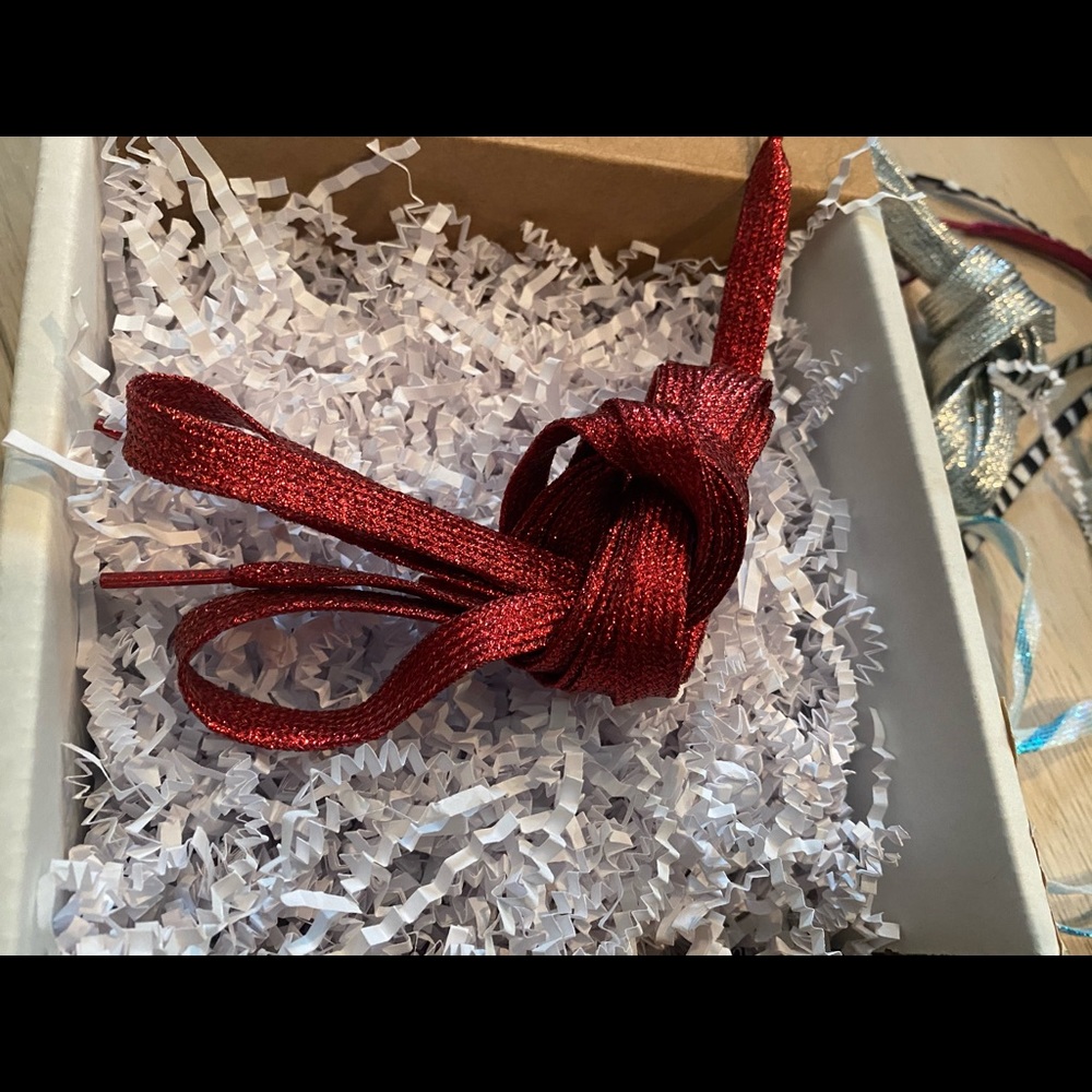 Red metallic laces perfect for golden goose!